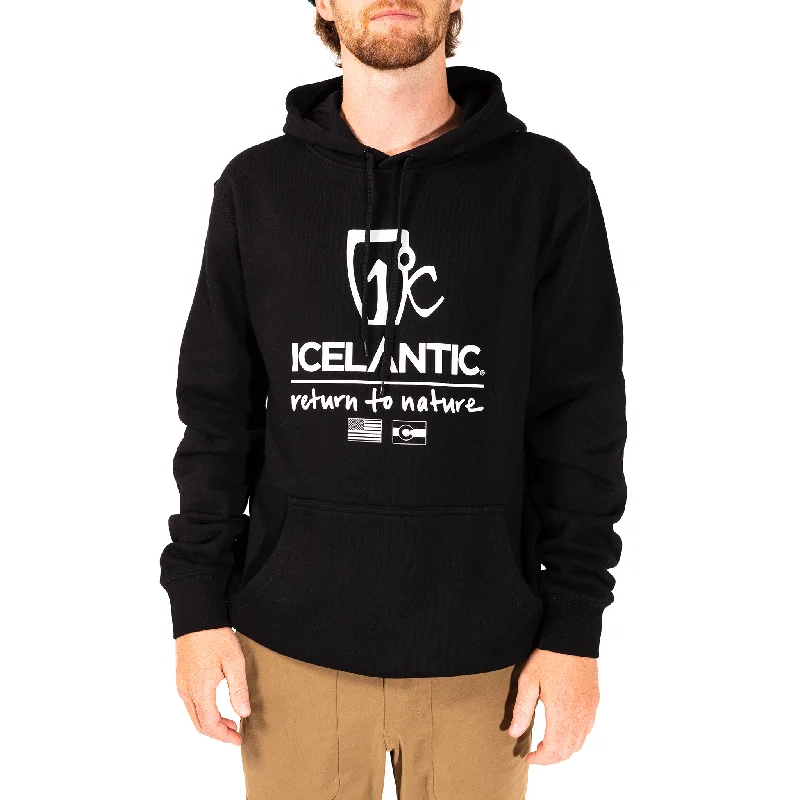 Icelantic Logo Hoodie - Black Hoodie with Magnetic Closure Innovative Modern