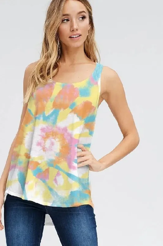 Blow your Mind Tie-Dye Tank by Phil Love cutout tank top