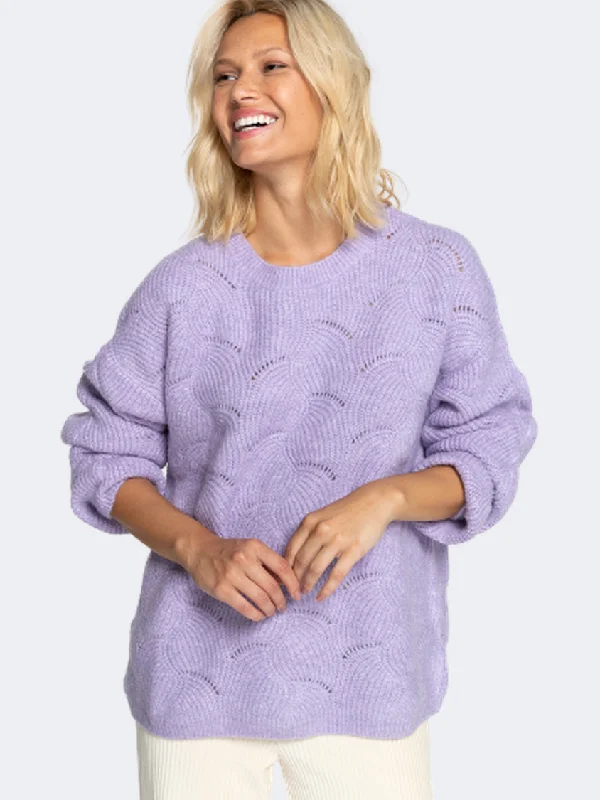 Billabong Mystic Beach Women Lifestyle Sweatshirt Lilac Breeze Hoodie with Rolled Sleeves Casual Relaxed