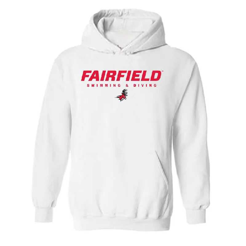 Fairfield - NCAA Women's Swimming & Diving : Cailey Stockwell - Hooded Sweatshirt Classic Shersey Hoodie with Neon Bright Vibrant