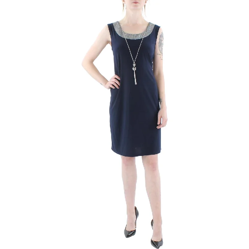 Womens Knit Sleeveless Sheath Dress Tunics Trendy modern