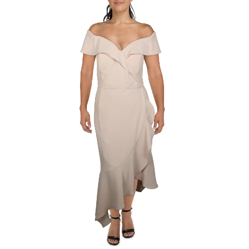 Plus Womens Off The Shoulder Asymmetric Evening Dress Tunics Luxurious premium