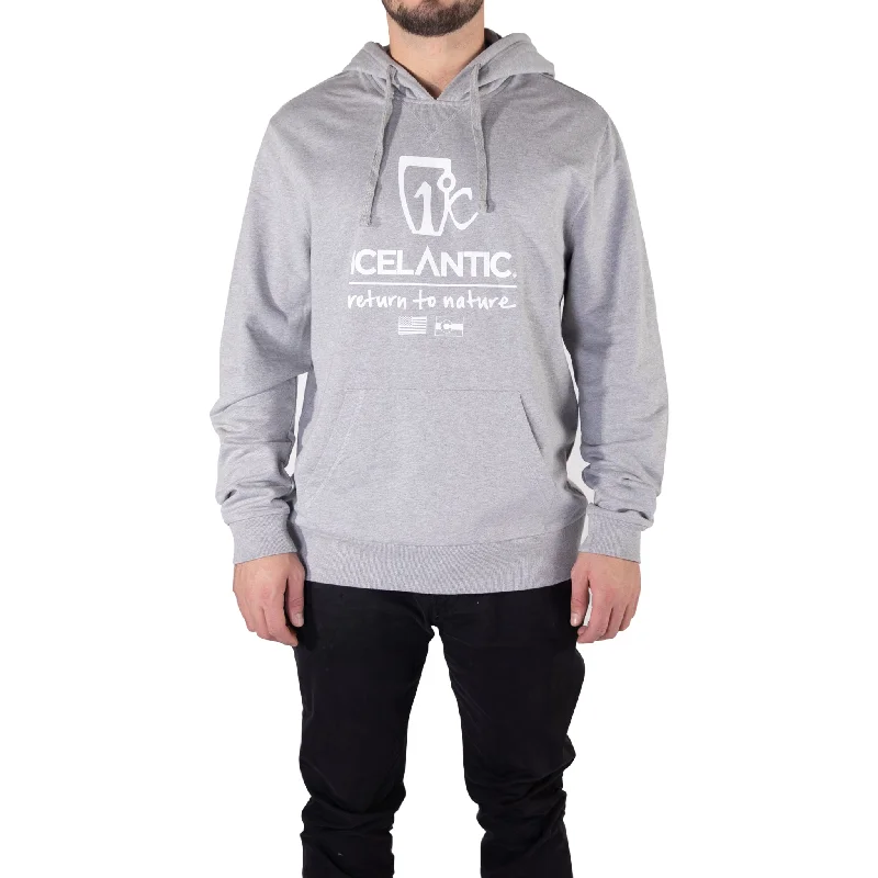 Icelantic Logo Hoodie - Grey Hoodie with Half-Zip Sporty Casual