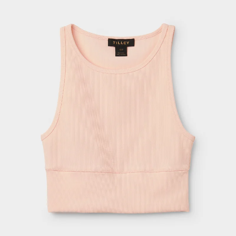 Fitted Rib Cropped Tank pastel tank top