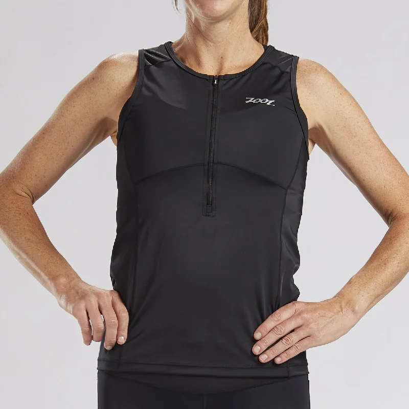 Womens Core+ Triathlon Tank - Black soft pink tank