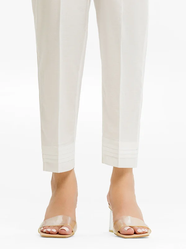 Women's White Trouser - EWBS23-76564 Chinos Cotton Straight Leg