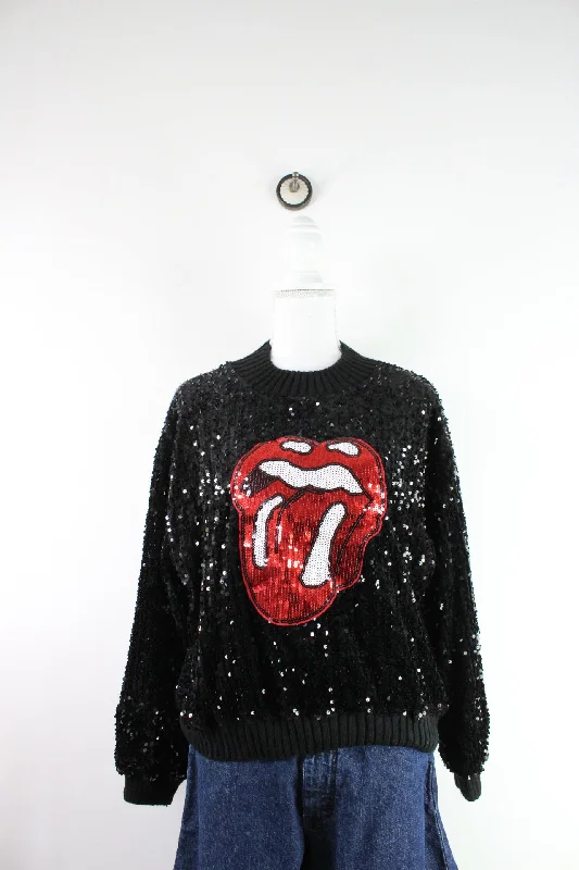 Vintage Rolling Stones Pullover (M) Gathered Sleeve Pullover