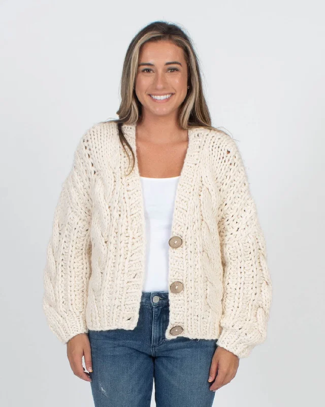 Chunky Knit Cropped Cardigan Stretchy Elastic Breathable