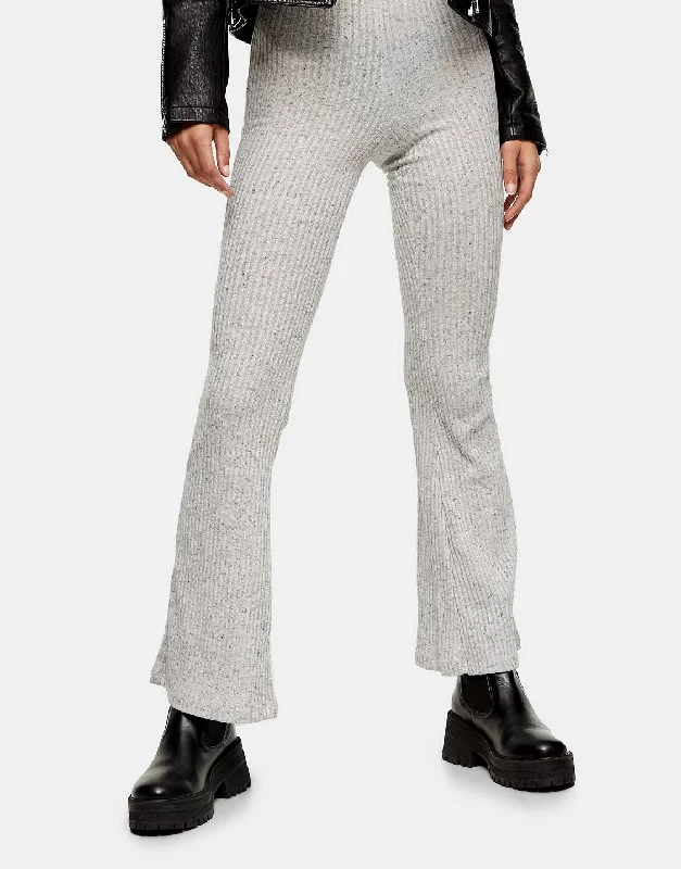 Grey Ribbed Flare Trouser Trousers Review Highly