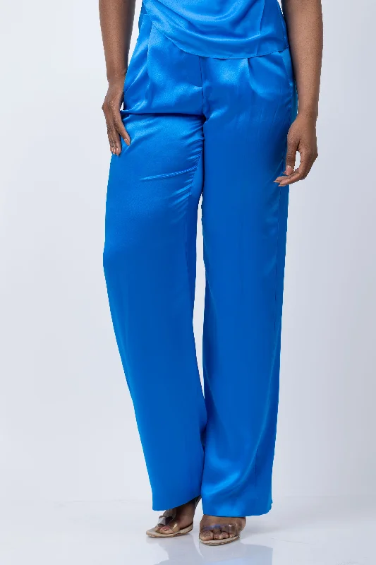 The Sei Wide Leg Trouser in Azul Trousers Travel Practical