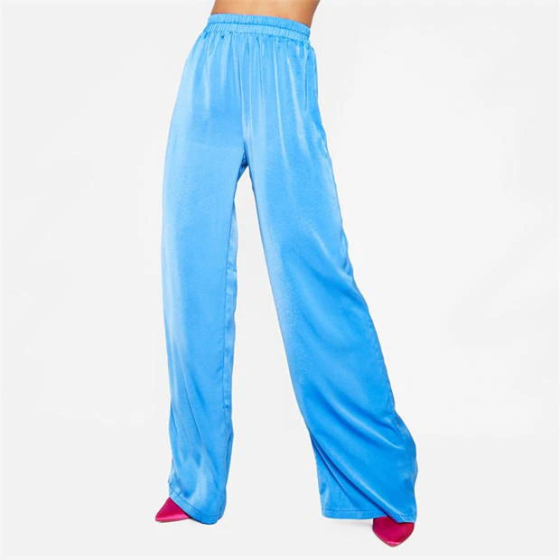 Floaty Satin Trouser Co-ord Cobalt Blue Trousers Prom Sequined