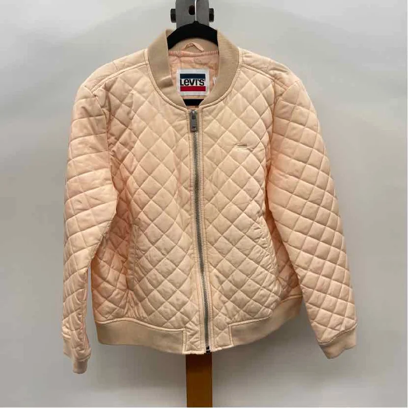 Levis Women's Size XL Peach Quilted Jacket A-Line Jacket Boat Neck Shawl Collar