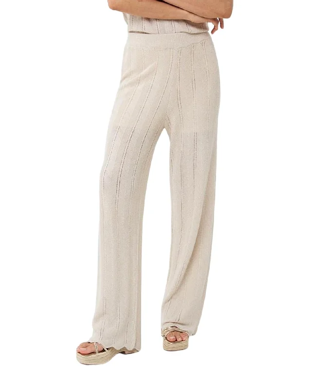 Knit Trousers In Natural Trousers Formal Black