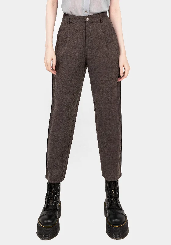 Cointrelle Herringbone Piped Tapered Trousers Trousers Corduroy Warm