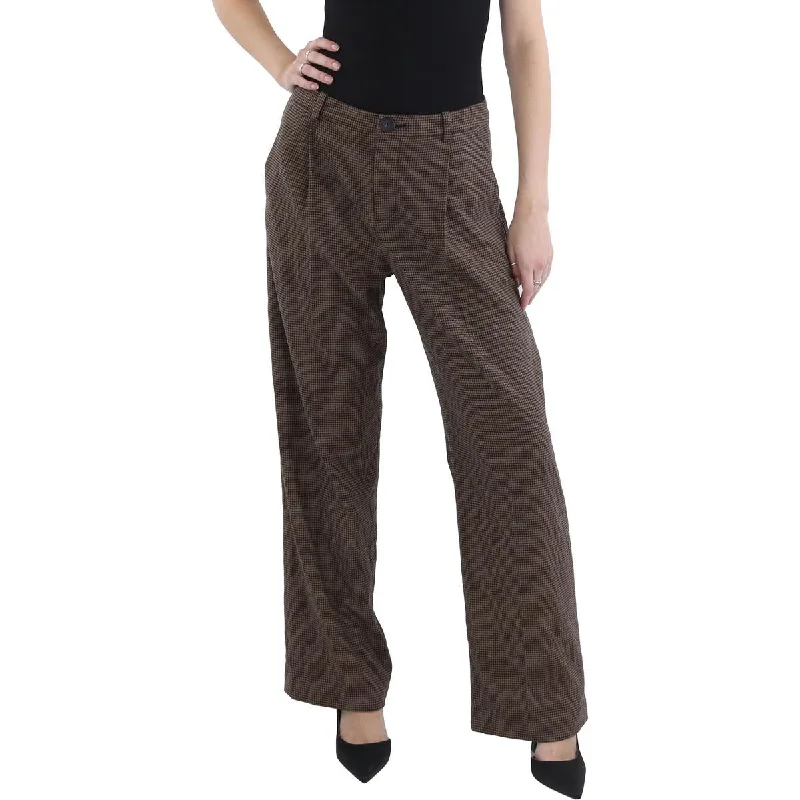 Womens Checkered Trouser Wide Leg Pants Trousers luxurious high-end