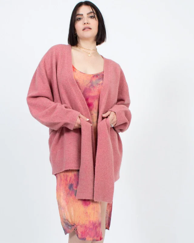 Pink Wrap Cardigan Thin Thick Dense