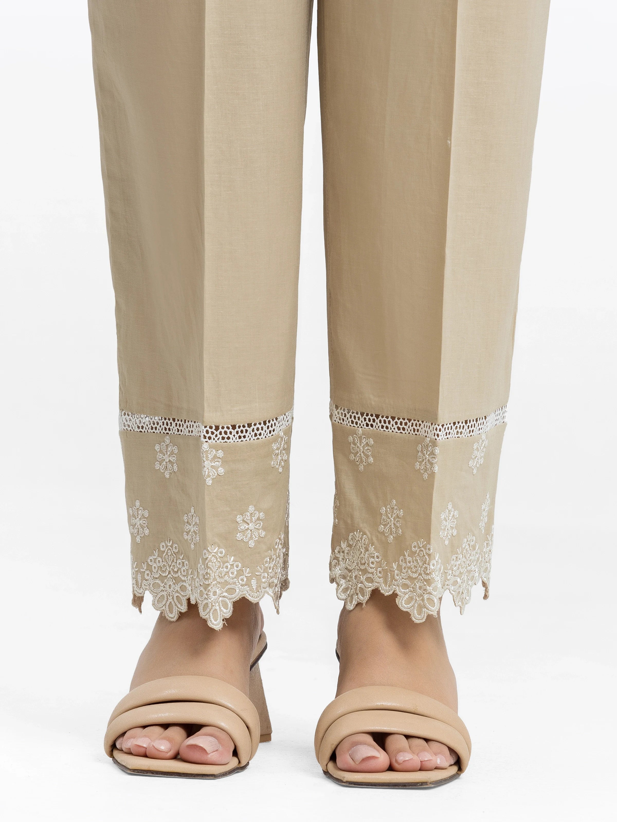 Women's Beige Trouser - EWBE24-76585 Trousers Brand Named