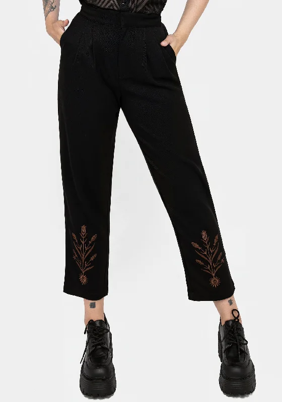 Cybele Embroidered Tapered Trousers Skinny Trousers Denim Stretchy