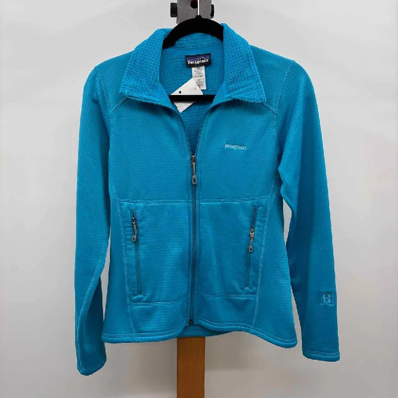 Patagonia Women's Size S Blue Solid Jacket Cotton Fabric Linen Fabric Terry Fabric