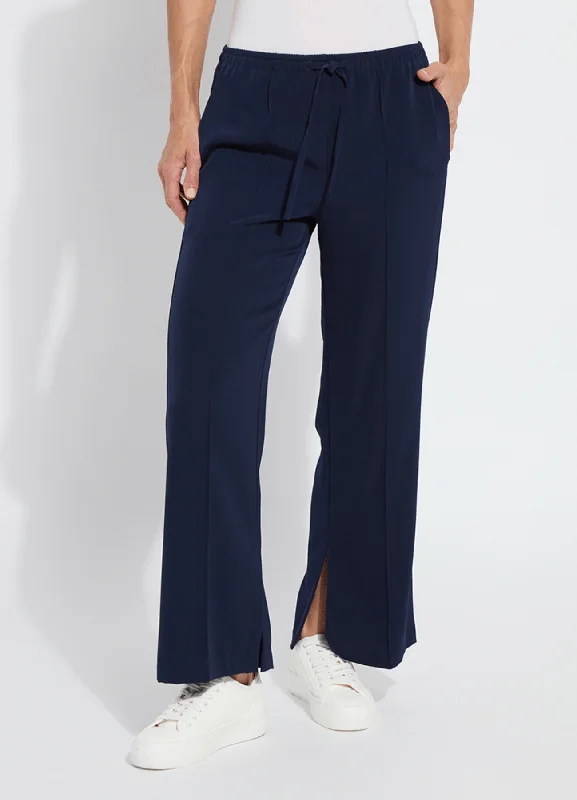 Lysse Genevieve Drawstring Trouser in True Navy Trousers Print Floral