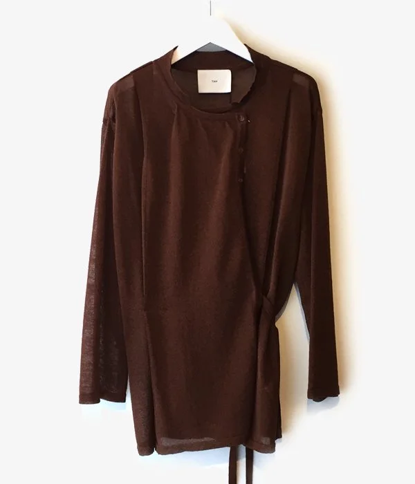 TAN/SOFTSHINY CARDIGAN (BROWN) Casual Formal Business