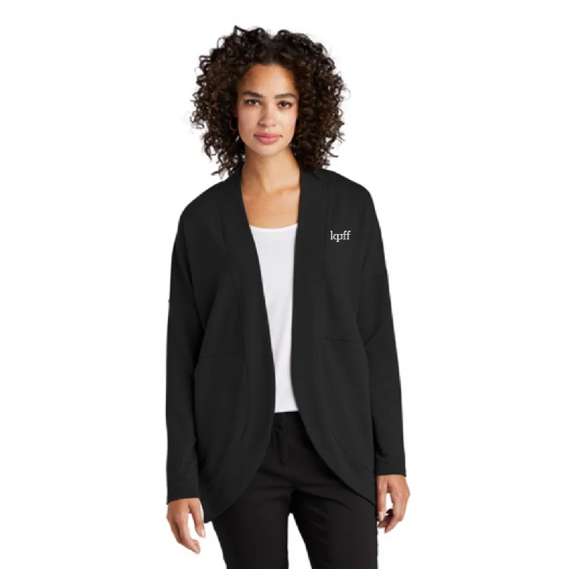 Mercer+Mettle™ Women’s Stretch Open-Front Cardigan Silk Blend Satin Velvet