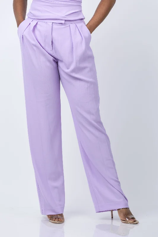 The Sei Double Pleated Trouser in Icy Lilac Trousers Hiking Durable