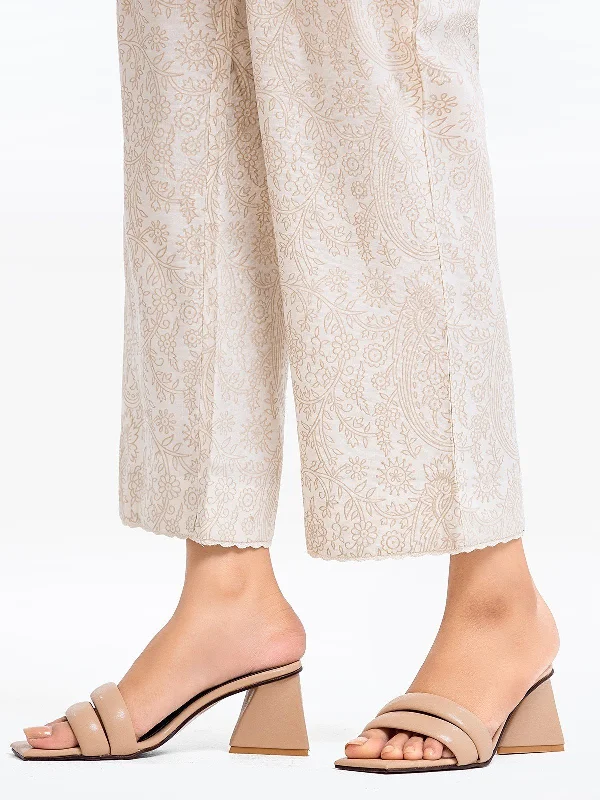 Women's Cream Trouser - EWBP23-76555 Trousers Culottes Wide Leg