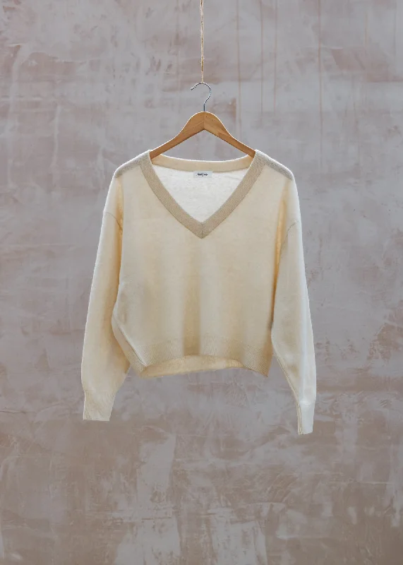 Raxow Pullover in Naturel Oblong Neck Pullover