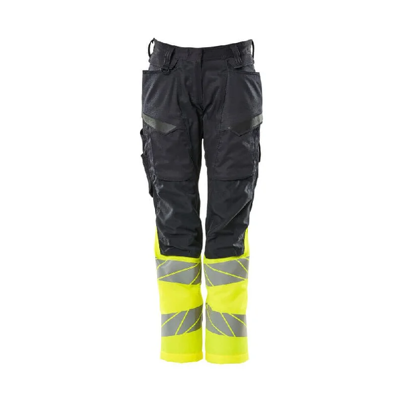 Mascot Hi-Vis Kneepad Trousers With Stretch 19678-236 - Womens, Accelerate Safe, Diamond Fit Trousers chic fashionable