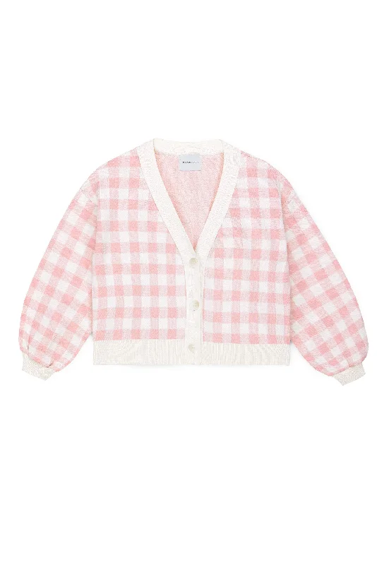 Carlota Cardigan | Ecru Light Coral Bright Pastel Dark