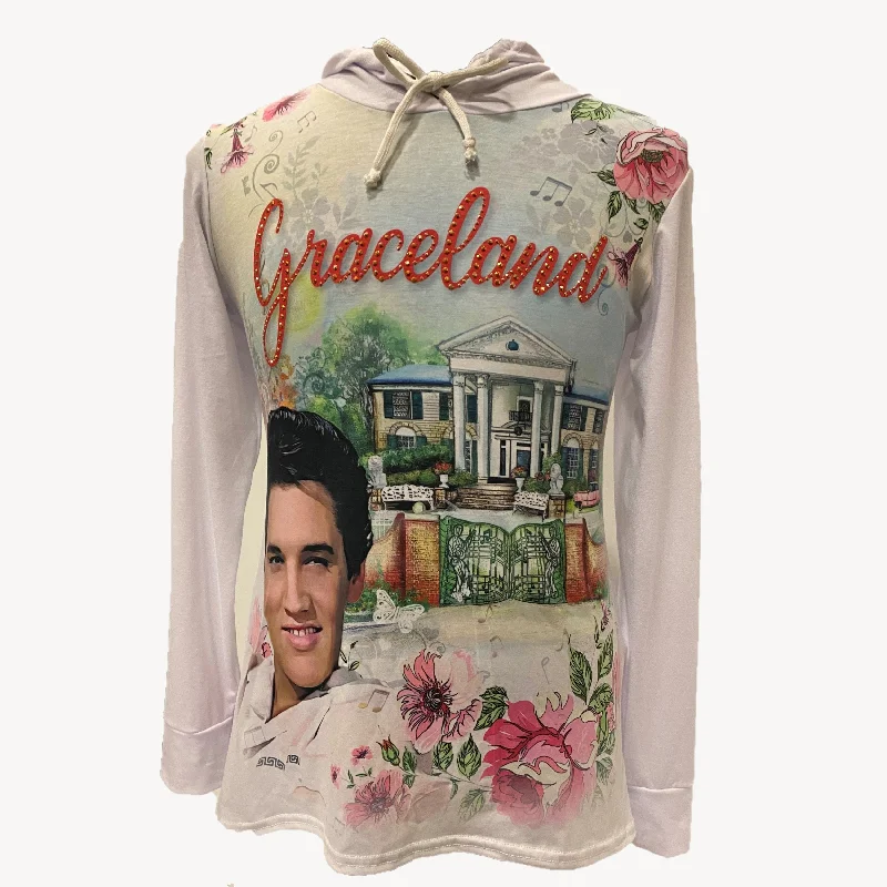 Graceland Elvis Watercolor Pullover Women's T-Shirt Three Quarter Sleeve