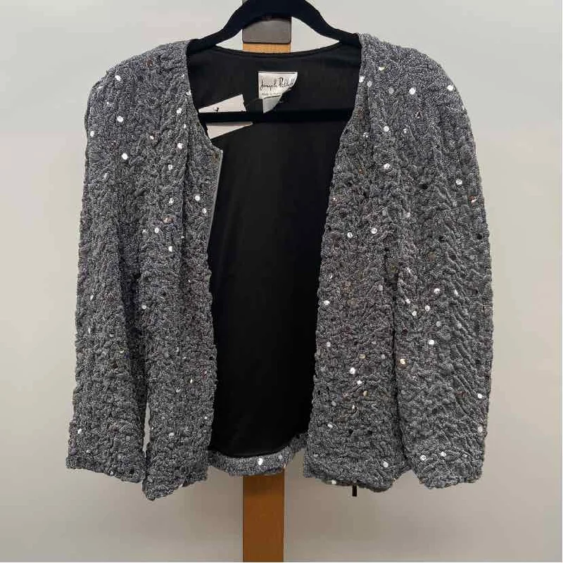 Joseph Ribkoff Women's Size 12 Silver Shimmer Jacket Rayon Jacket Velvet Jacket Corduroy Jacket