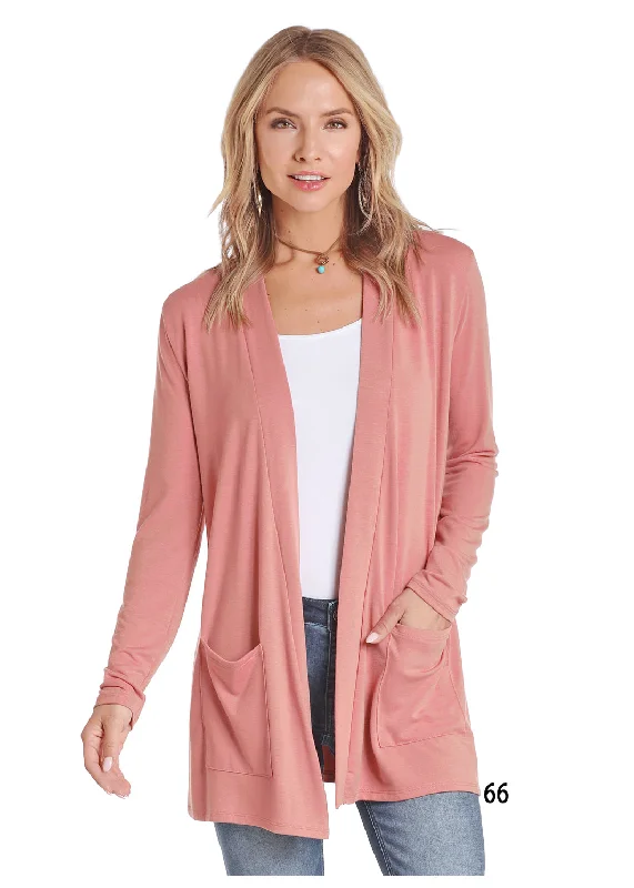 Panhandle Women's Rose Cardigan Cable Knit Ribbed Knit Lace Knit