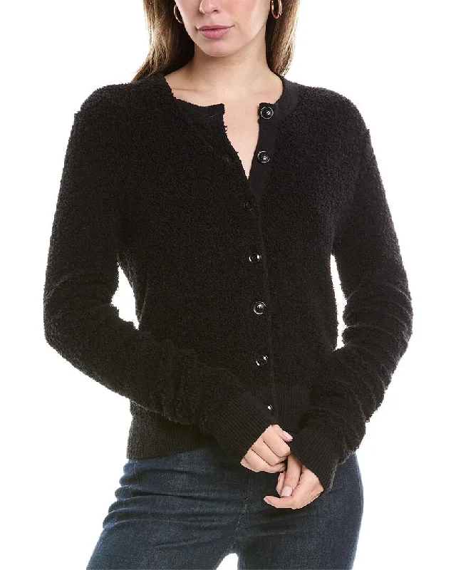 St. John Fuzzy Cardigan Spandex Blend Rayon Blend Denim Blend