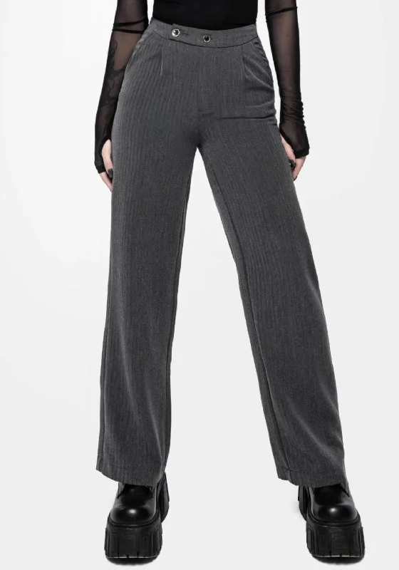 Moonage Herringbone Tailored Trousers - Grey Trousers practical durable