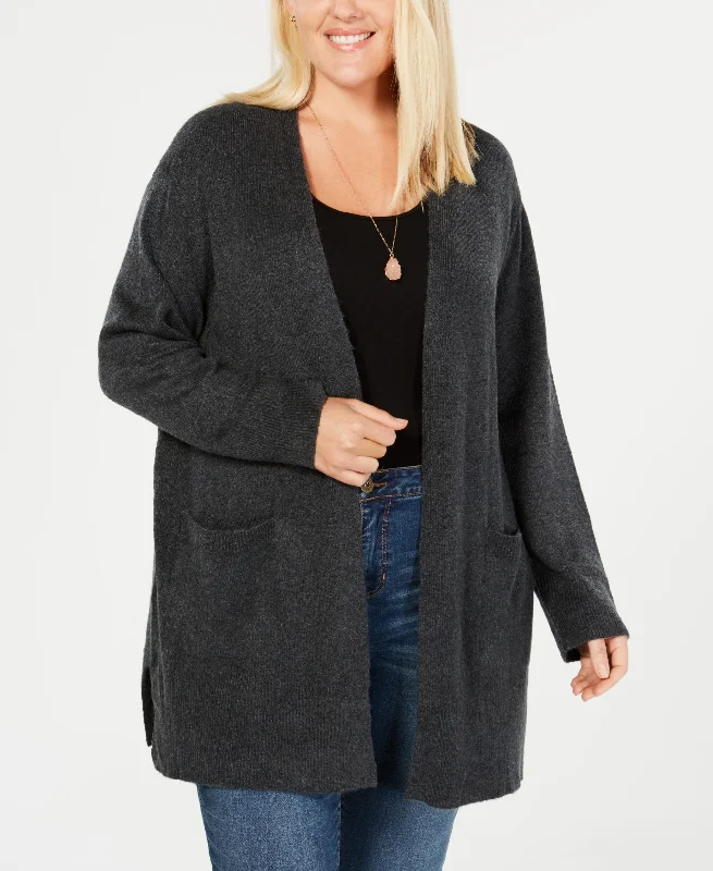 Style & Co Plus Size Open Cardigan Spandex Rayon Corduroy