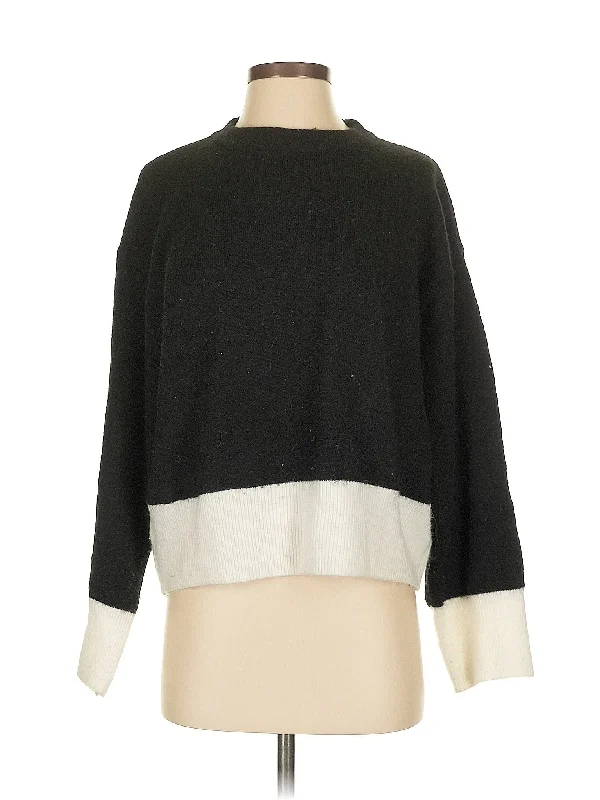 Pullover Sweater Faux Fur Trim