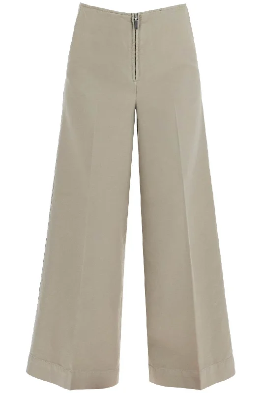 Toteme Women's Zip-Front Wide Trousers Trousers Modern Contemporary