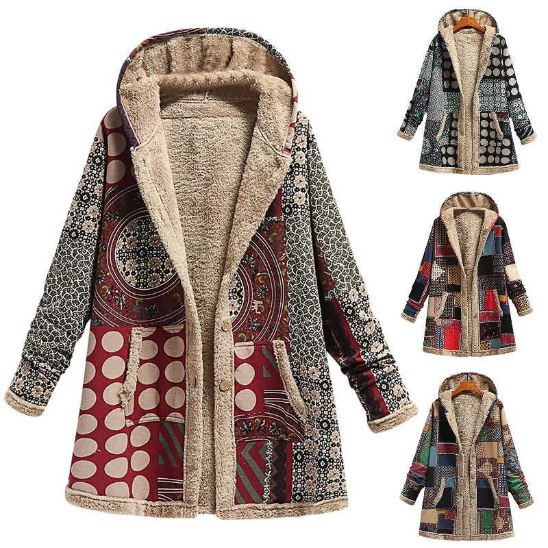 Vintage Print Autumn Winter Jacket Overcoat B-40831 Lace Jacket Ribbed Jacket Sequined Jacket