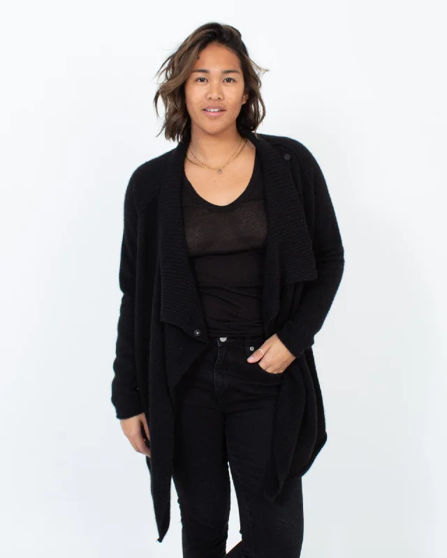 Black Cashmere Cardigan Terry Blend Velvet Blend Canvas Blend