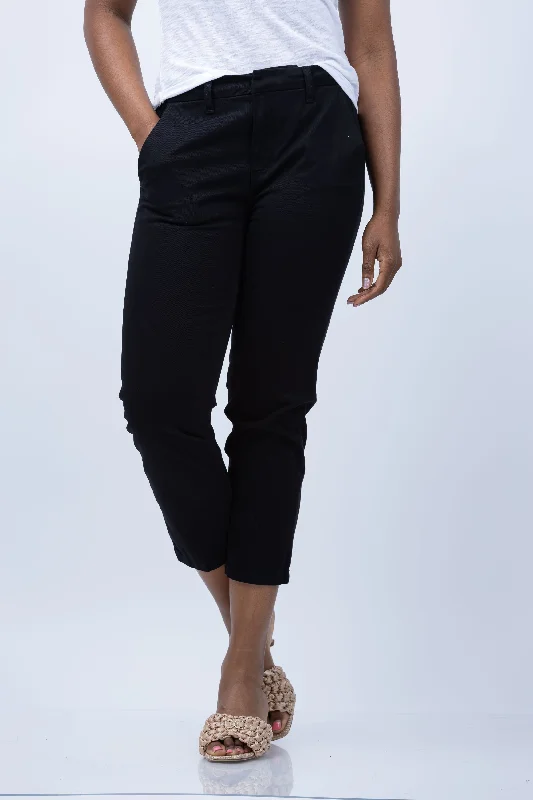 L'AGENCE Harlow High Rise Crop Slim Trousers in Noir Trousers luxurious high-end