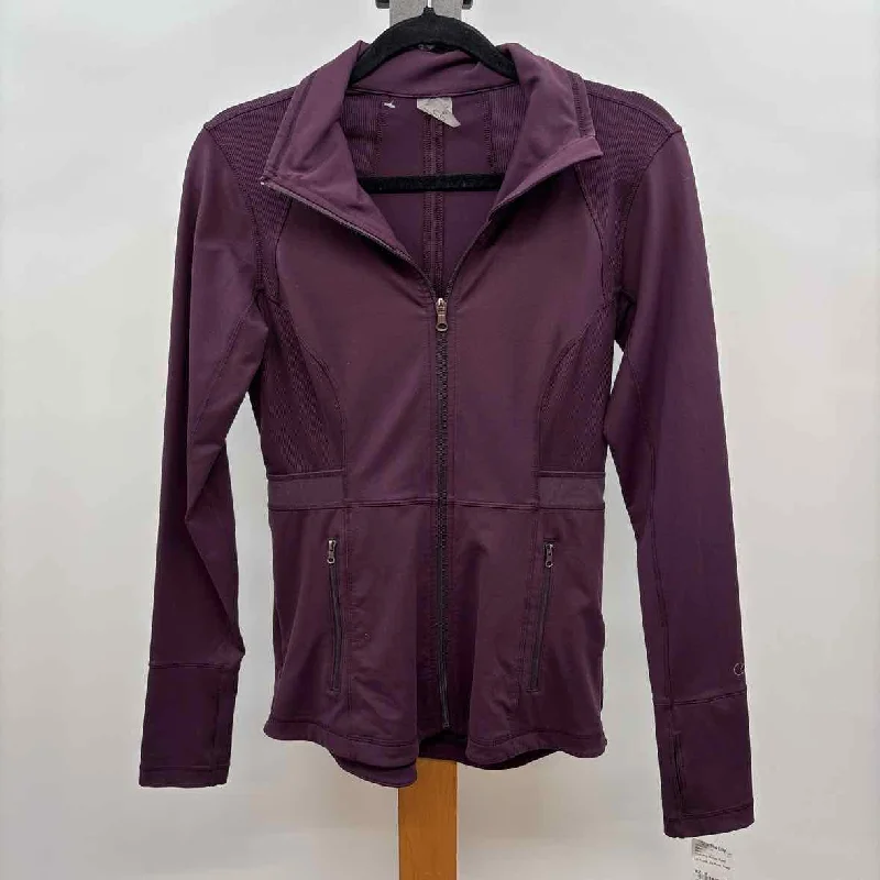 Calia Women's Size S Purple Solid Jacket Fleece Fabric Down Fabric Feather Fabric