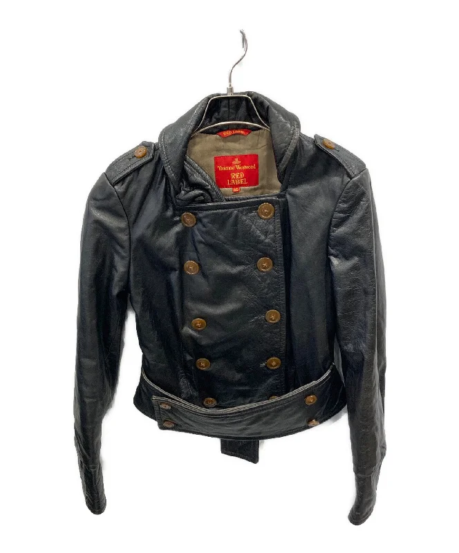 [Pre-owned] Vivienne Westwood RED LABEL Double Leather Jacket Wool Fabric Cashmere Fabric Tweed Fabric