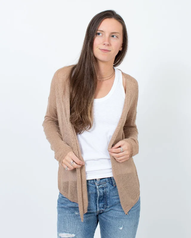 Lightweight Cardigan Hooded Caped Shawl Collar