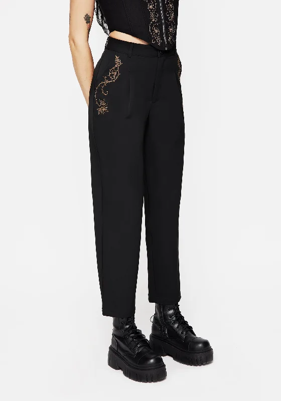 Vanitas Thorn Embroidered Tapered Trousers Trousers Fall Fleece