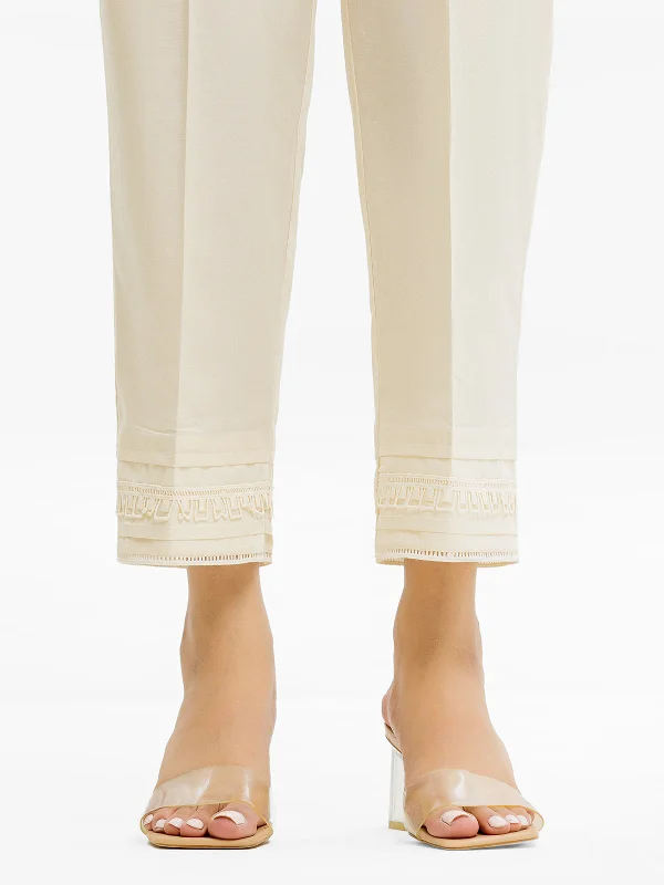 Women's Cream Trouser - EWBEB23-76566 Skinny Trousers Denim Stretchy