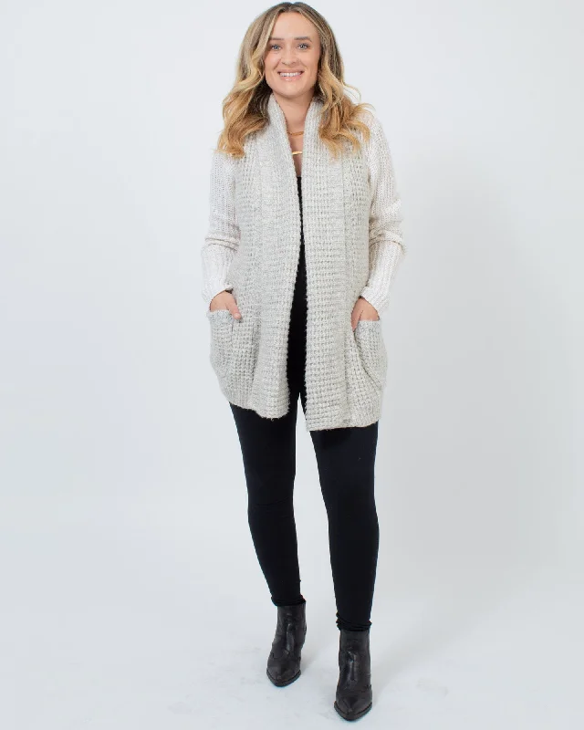 Open Knit Cardigan Transparent Opaque Sheer