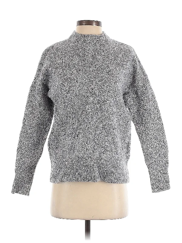 Wool Pullover Sweater Boxy Neck Sweater