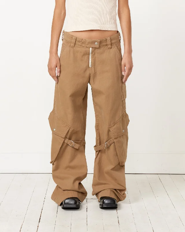 Cargo Trousers in Cold Beige Trousers Floral Bohemian